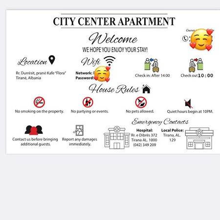 City Center Apartment Kafe Flora Tirana Eksteriør billede